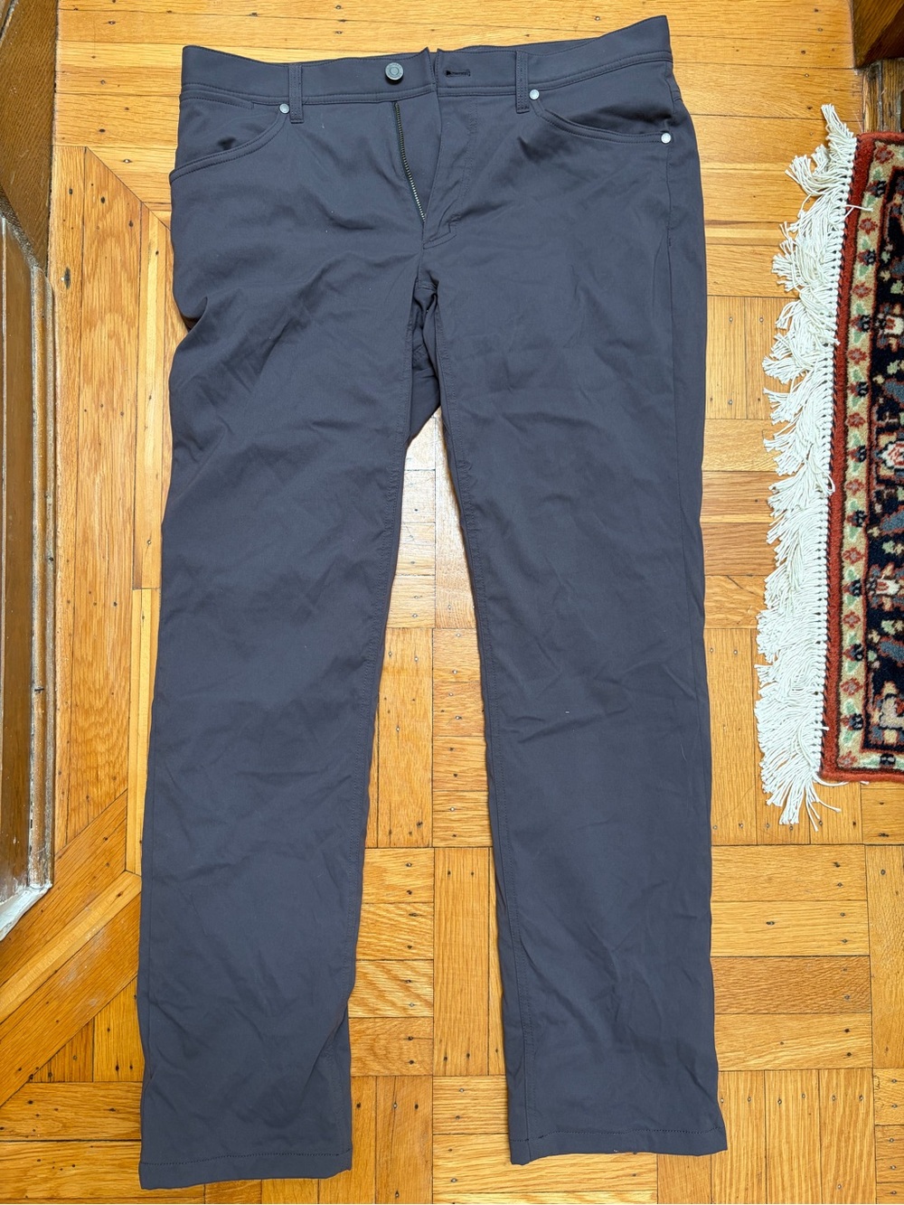 L.L Bean Men's Classic Straight-Leg Pants in Charcoal
